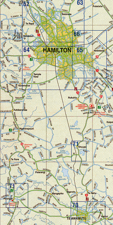 Pirongia and Hamilton Map