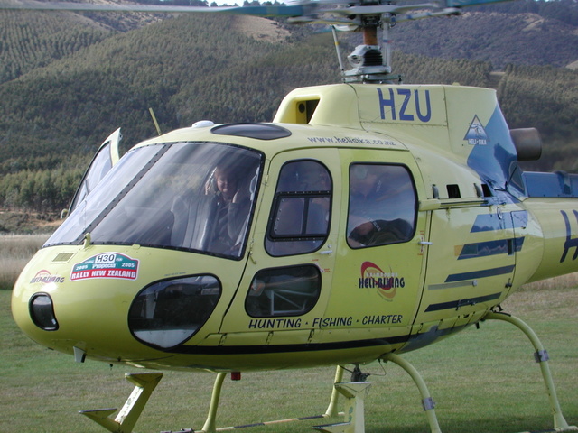 Ann in the helicopter