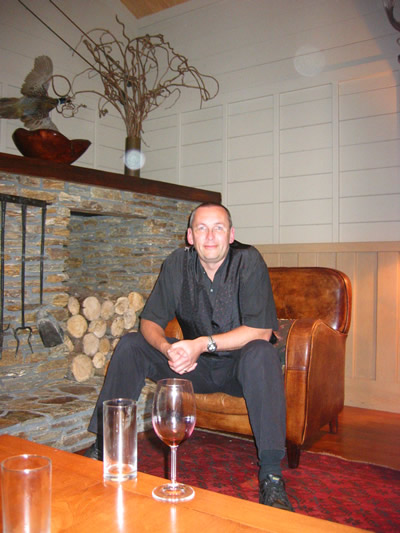 Peter relaxing at the Lodge